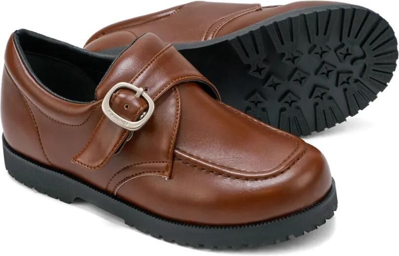 Miki House Loafers met enkele gesp Bruin