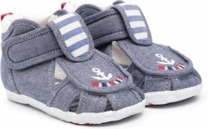 Miki House Sandalen met geborduurde bloemen Blauw