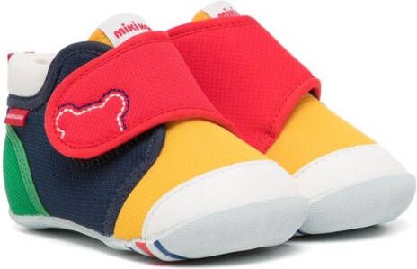 Miki House Sneakers met colourblocking Geel