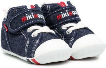 Miki House Sneakers met geborduurd logo Blauw