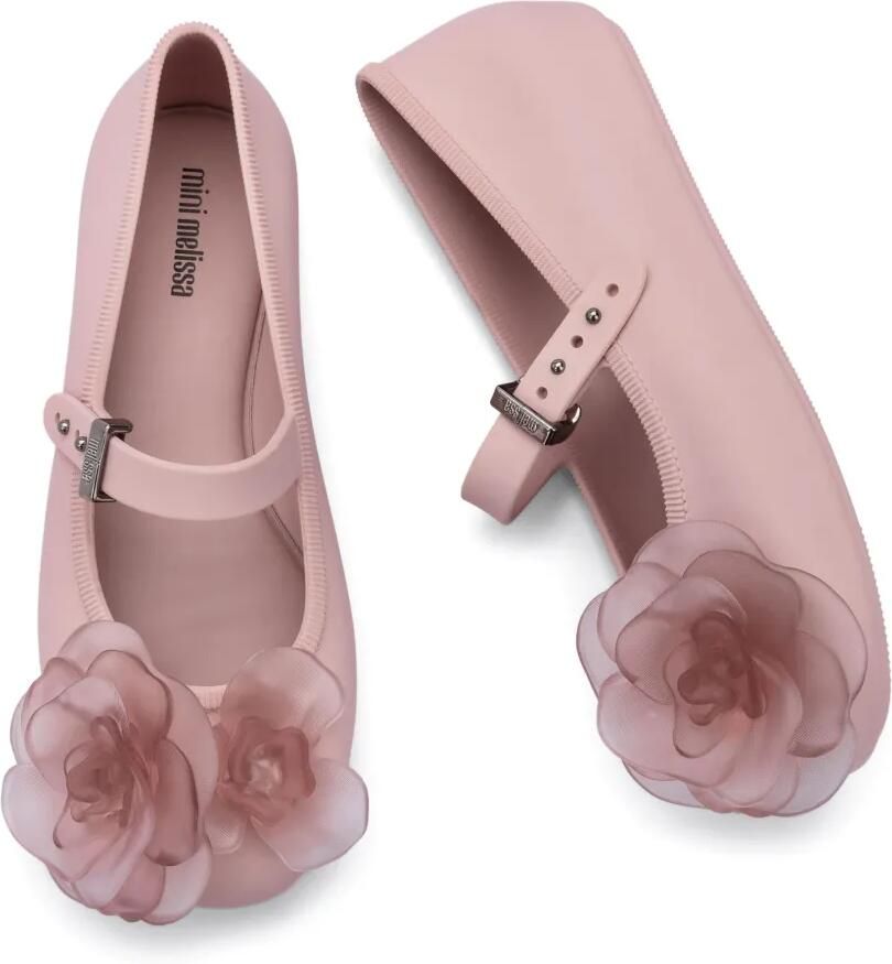 Mini Melissa Ballerina's met bloem en bandje Roze - Foto 2