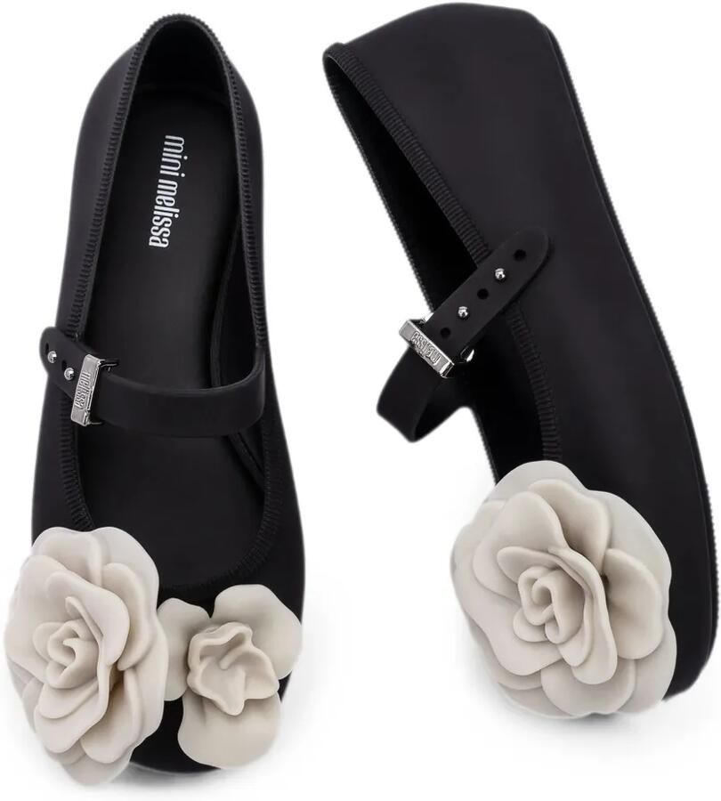 Mini Melissa Ballerina's met bloe detail Zwart - Foto 2