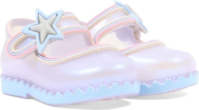Mini Melissa Ballerina's met klittenband en sterpatch Paars