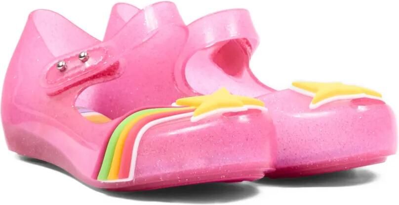Mini Melissa Ballerina's met sterpatch en glitter Roze