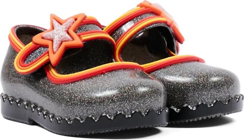 Mini Melissa Ballerina's met sterpatch en glitters Grijs