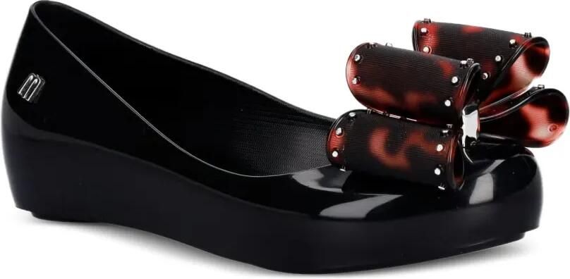 Mini Melissa bow-detail ballerina flats Zwart