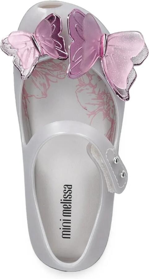 Mini Melissa butterfly-patch touch-strap ballet flats Grijs - Foto 2