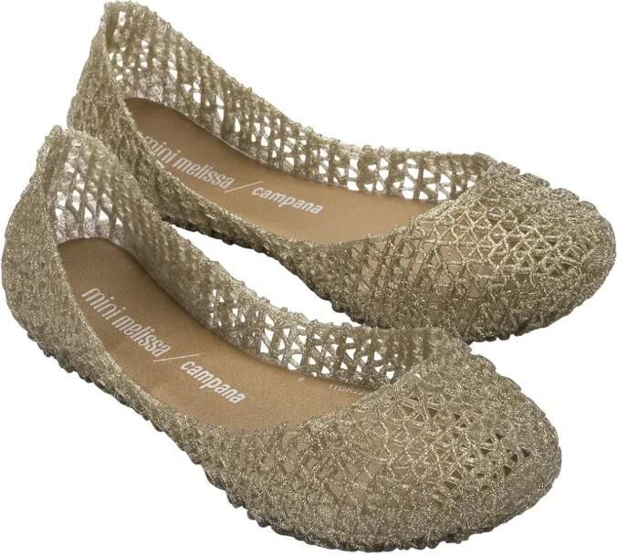Mini Melissa Campana ballerina's met glitter Beige