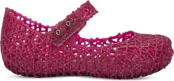 Mini Melissa Campana ballerina's met glitter Roze