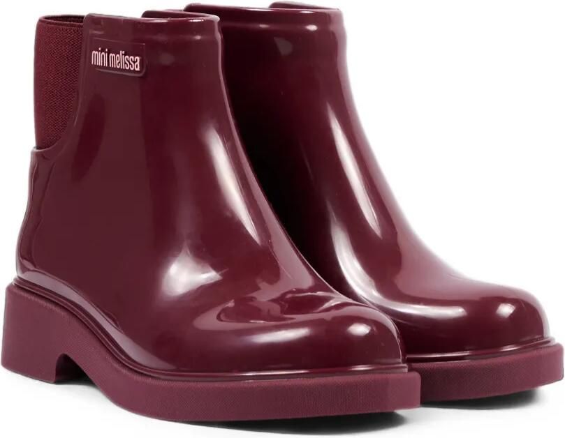 Mini Melissa Chelsea II enkellaarzen met logoplakkaat Rood