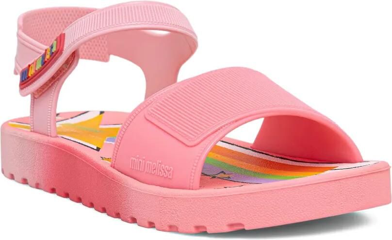 Mini Melissa Colors rainbow-print touch-strap sandals Roze