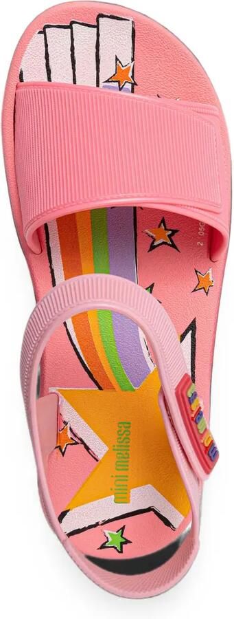 Mini Melissa Colors rainbow-print touch-strap sandals Roze - Foto 3