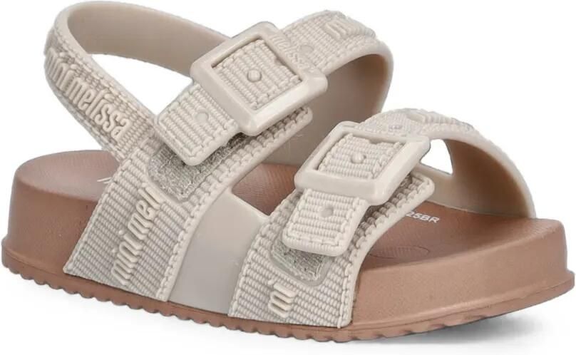 Mini Melissa Cozy M Lover logo-print buckle-fastening sandals Beige