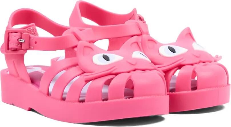 Mini Melissa Gekooide sandalen met kattenpatroon Roze