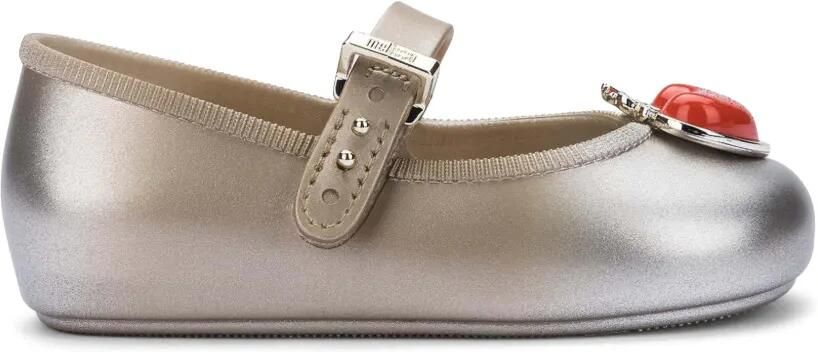 Mini Melissa Ballerina's met hart-patroon Goud