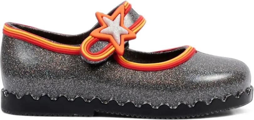 Mini Melissa Hip Ballerina's met sterpatch Zwart