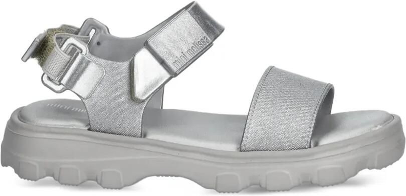Mini Melissa Kick Off chunky sandalen met klittenband Zilver - Foto 4