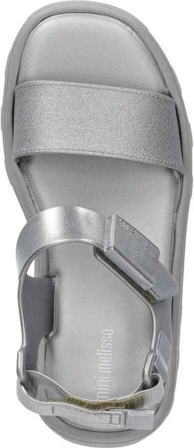 Mini Melissa Kick Off chunky sandalen met klittenband Zilver - Foto 3