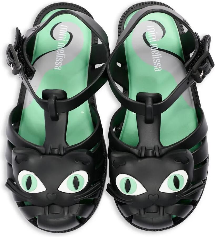 Mini Melissa Possession Cat gekooide sandalen Zwart - Foto 2