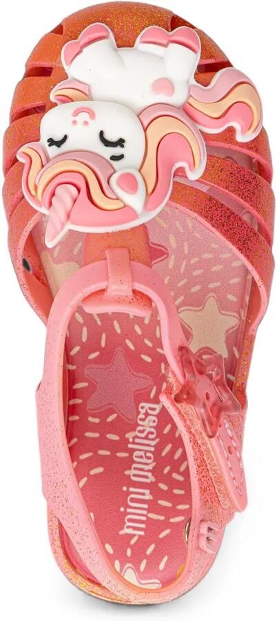 Mini Melissa Possession Uni glitter-effect unicorn-motif sandals Oranje - Foto 4