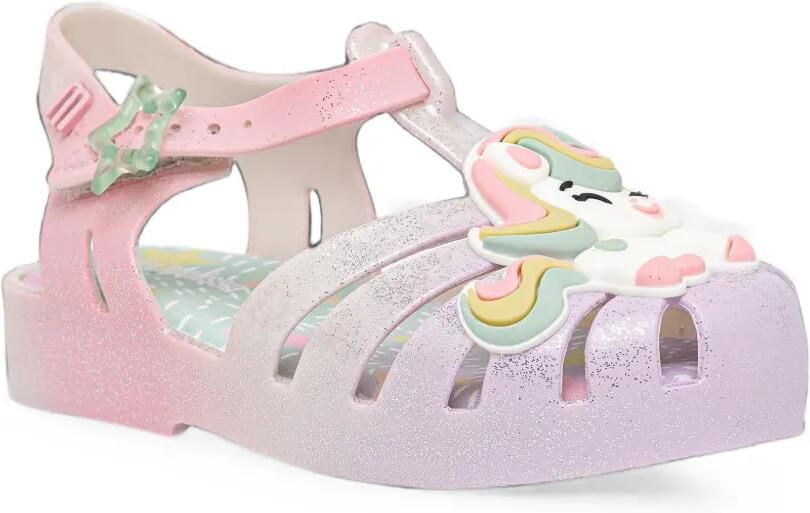 Mini Melissa Possession Uni glitter-finish sandals Roze