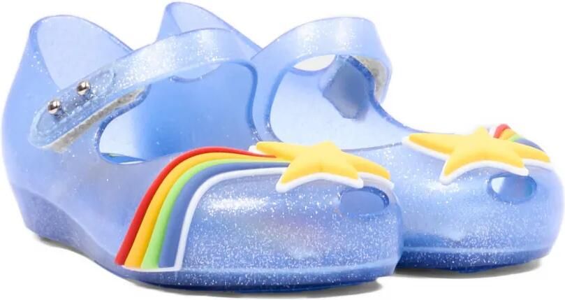 Mini Melissa Regenboog ballerina's met glitterdetail Blauw