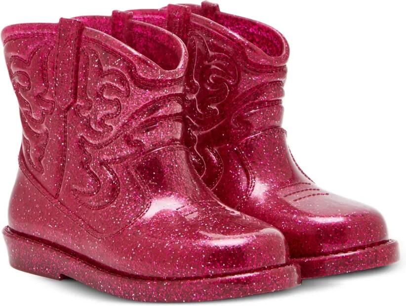 Mini Melissa Regenlaarzen met glitter Roze