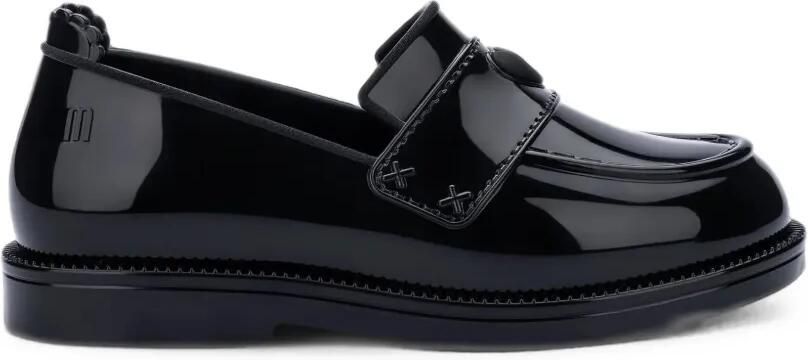 Mini Melissa Royal Love slip-on loafers met hartpatroon Zwart