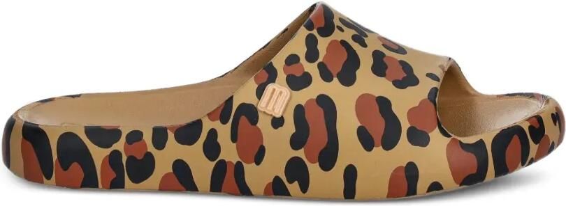 Mini Melissa Slippers met luipaard-print Beige