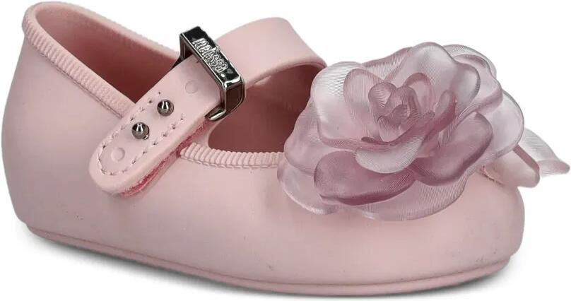 Mini Melissa Soft Ballerina Petals floral-applique ballet flats Roze