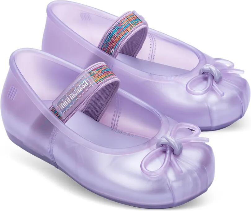 Mini Melissa Sophie ballerina's met strikdetail Paars