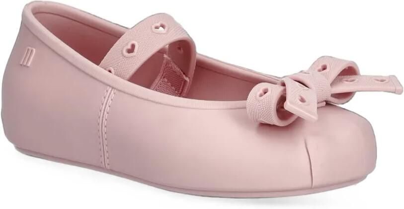Mini Melissa Sophie Crush bow-detail heart-perforated ballet flats Roze