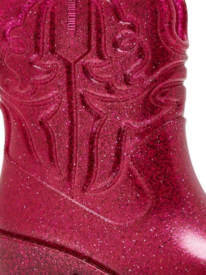 Mini Melissa Texas laarzen met glitter en reliëf Roze - Foto 3