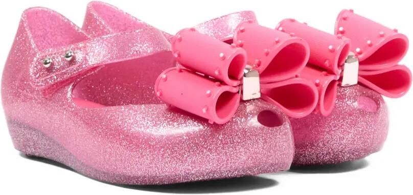 Mini Melissa Ultra Classic Bow ballerina's met glitter en strik Roze