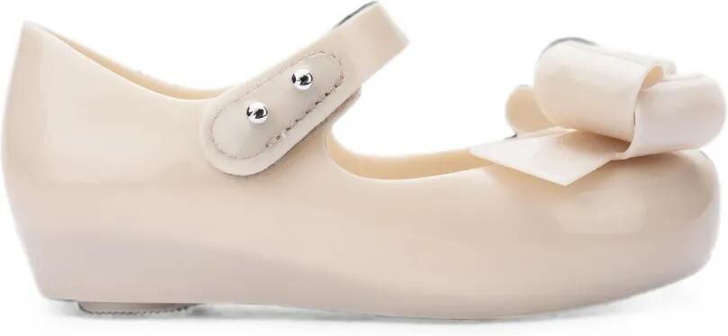 Mini Melissa Ultra Classy ballerina's met klittenband en strikdetail Beige