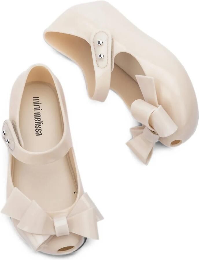 Mini Melissa Ultra Classy ballerina's met klittenband en strikdetail Beige - Foto 2