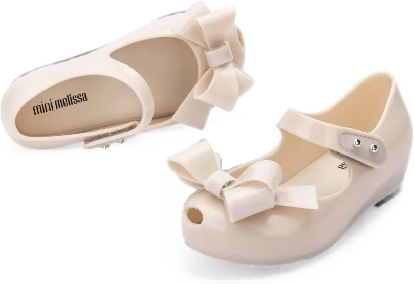 Mini Melissa Ultra Classy ballerina's met klittenband en strikdetail Beige - Foto 3