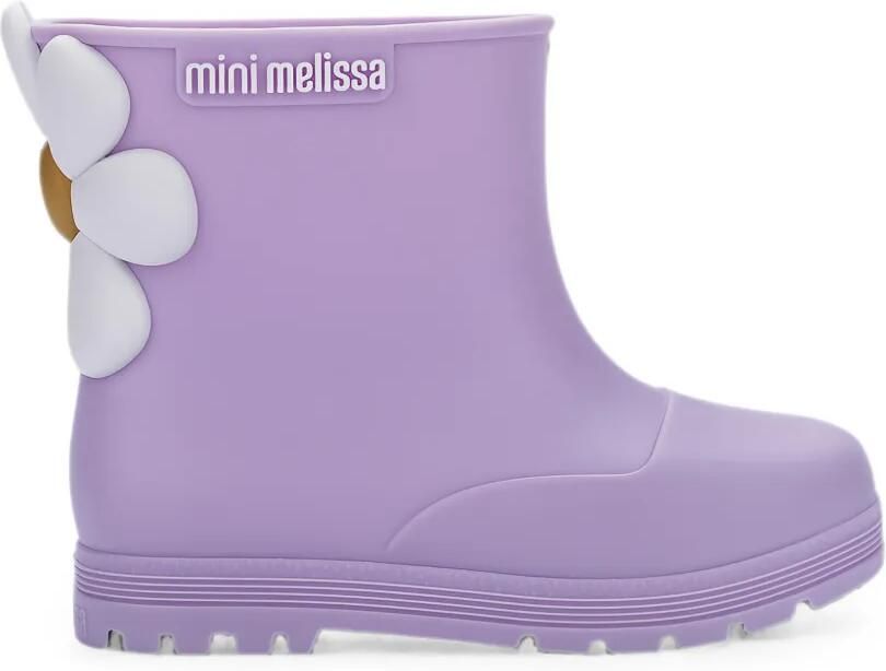 Mini Melissa Welly Bloomy enkellaarzen met bloemapplicatie Paars