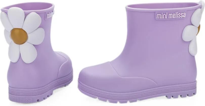 Mini Melissa Welly Bloomy enkellaarzen met bloemapplicatie Paars - Foto 5