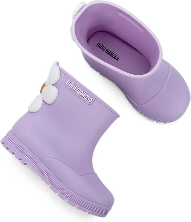 Mini Melissa Welly Bloomy enkellaarzen met bloemapplicatie Paars - Foto 2