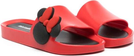 Mini Melissa Minnie slippers met open neus Rood