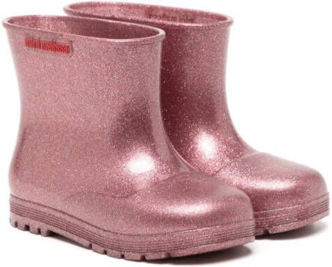 Mini Melissa Regenlaarzen met glitter Roze