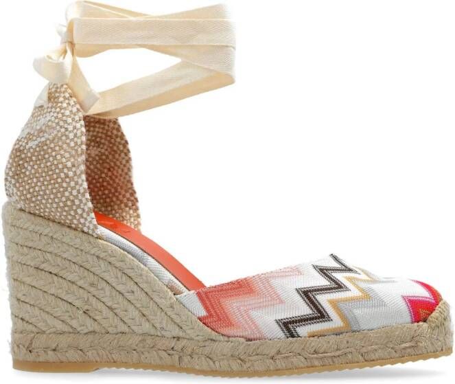 Missoni 100mm espadrilles met sleehak Wit