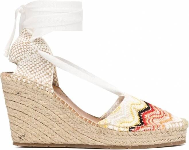 Missoni Espadrilles met sleehak Wit