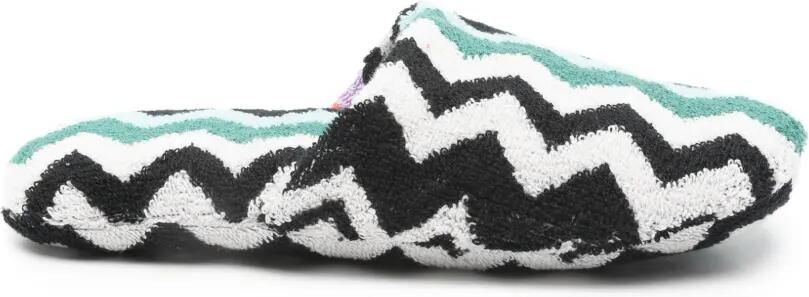 Missoni Home Slippers met zigzag-patroon Groen