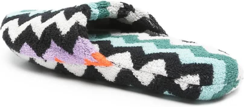 Missoni Home Slippers met zigzag-patroon Groen - Foto 4