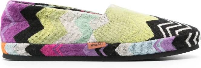 Missoni Home Slippers met zigzag-patroon Groen