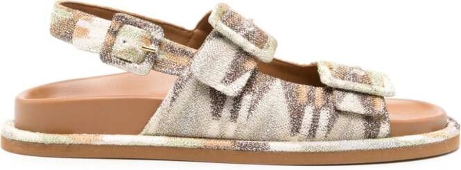 Missoni Mia Wave gebreide sandalen Groen