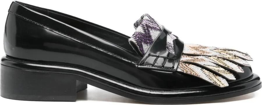 Missoni 40 mm loafers met zigzag-patroon Zwart