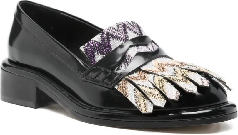 Missoni 40 mm loafers met zigzag-patroon Zwart - Foto 2